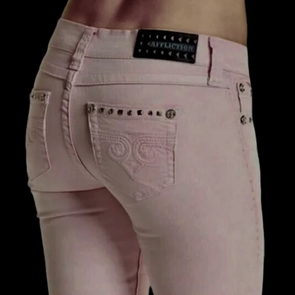 NWT Women's Affliction Raquel Maxine Pink Skinny Jeans - Picture 11 of 16